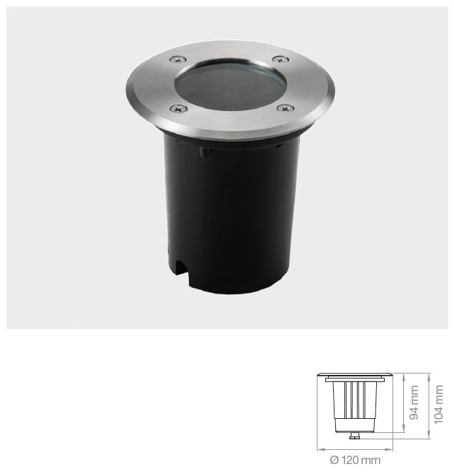 FARETTO CARRABILE GU10 - Faretto carrabile in alluminio e acciaio inox con attacco GU10